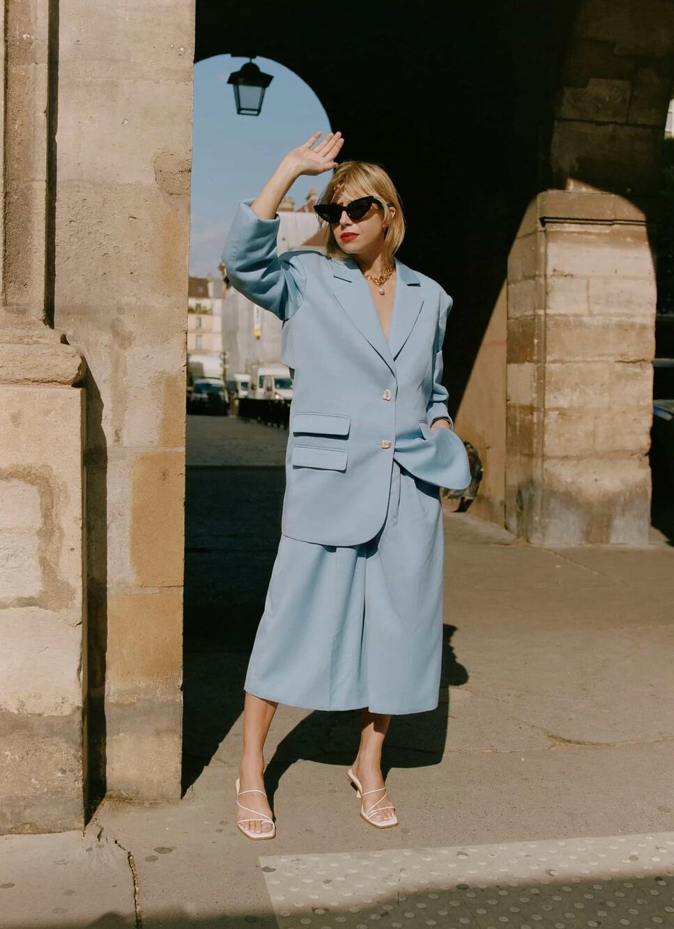 Aje Overture Powder Blue Cutout Blazer Jacket Size AUS 8/US 4